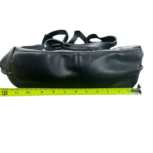 Tommy Bahama Black Leather Tote Bag Zip Top Shoulder Purse - Picture 12 of 15